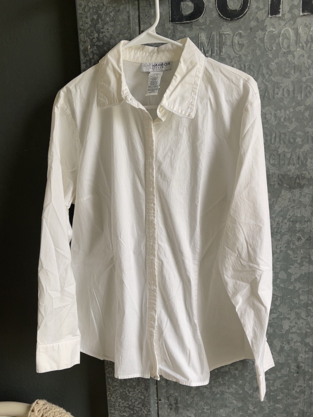 Sag Harbor White Button-Front Women's Shirt